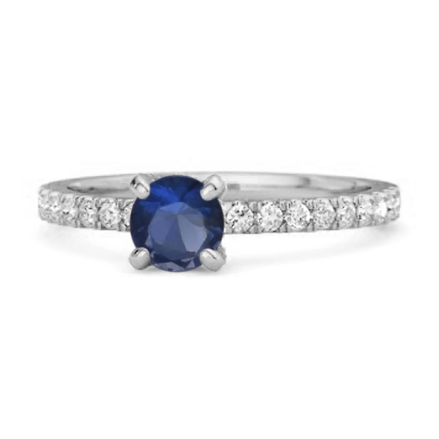 0.10 Ct Blue Sapphire 925 Sterling Silver Bridal Ring Engagement Ring