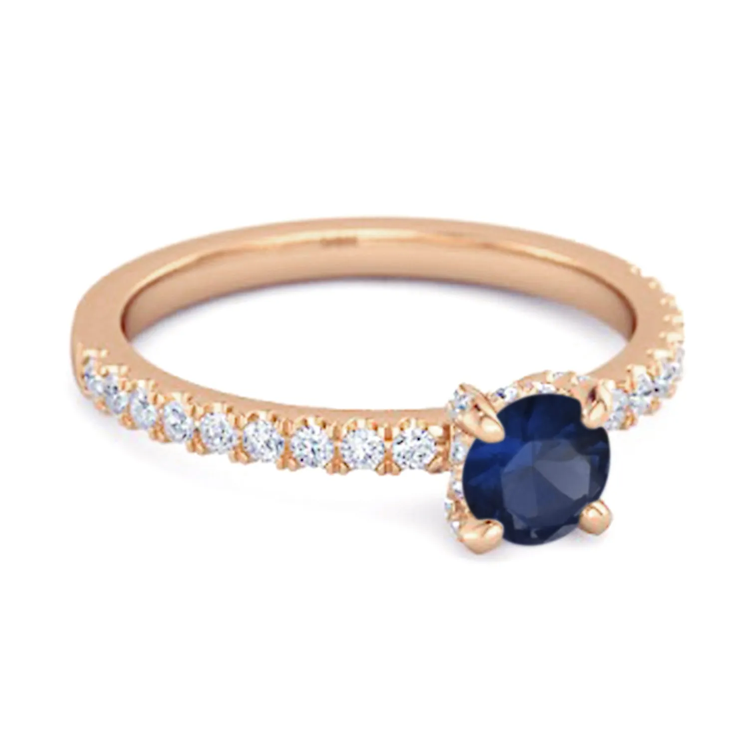 0.10 Ct Blue Sapphire 925 Sterling Silver Bridal Ring Engagement Ring