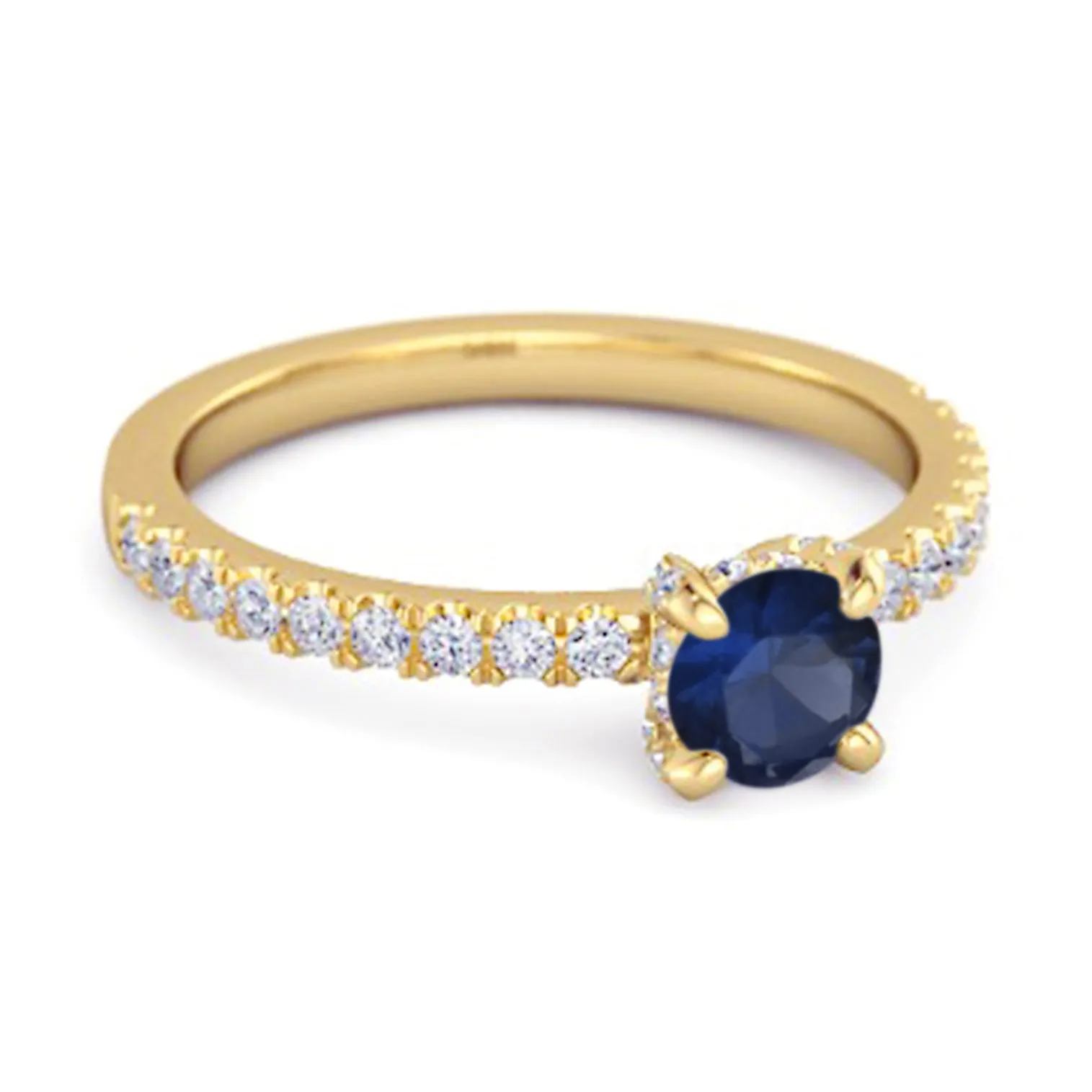 0.10 Ct Blue Sapphire 925 Sterling Silver Bridal Ring Engagement Ring
