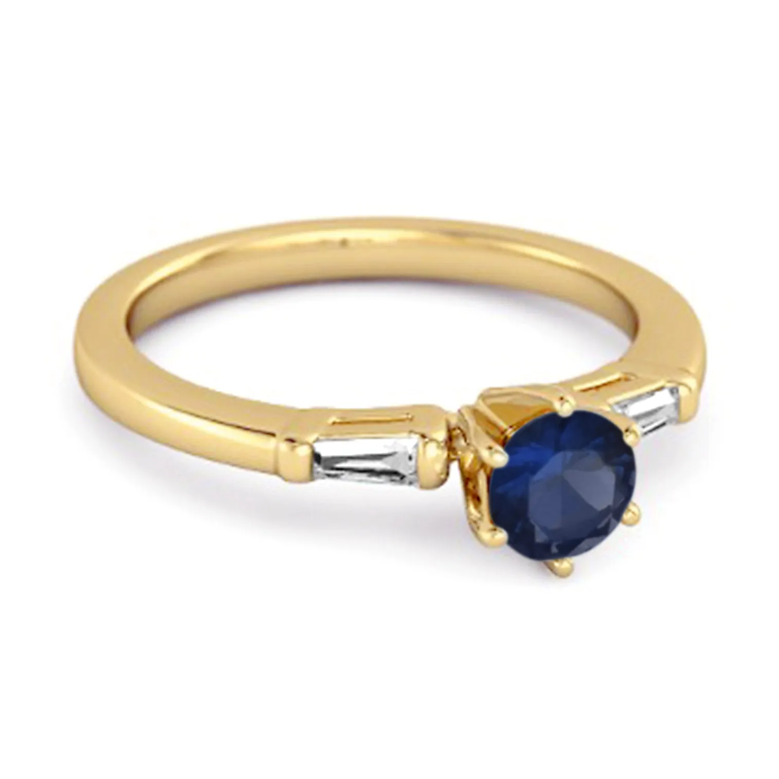 0.10 Ct Blue Sapphire 925 Sterling Silver Solitaire Anniversary Ring