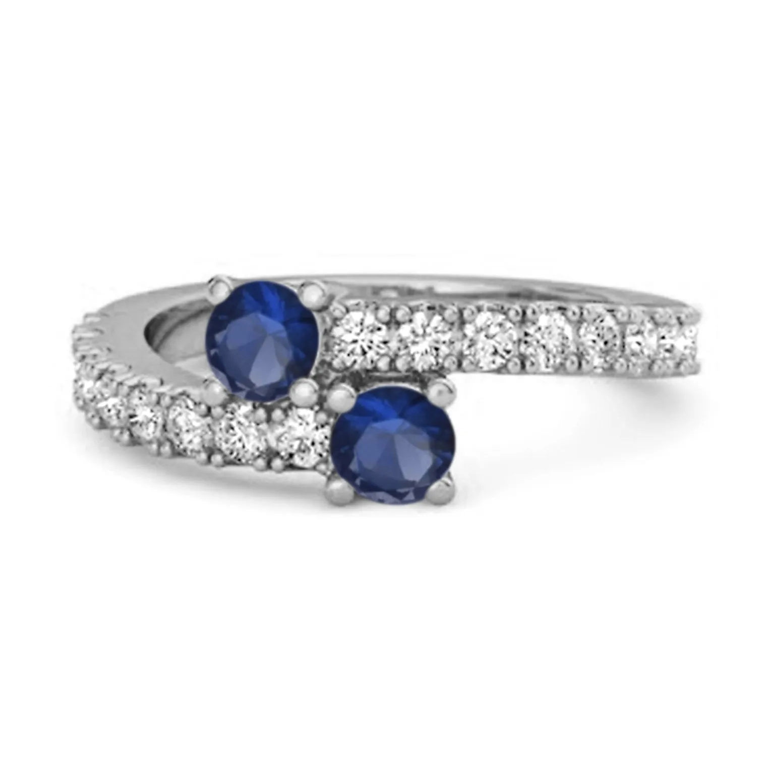 0.10 Cts Blue Sapphire 925 Sterling Silver Split Shank Unique Bridal Ring