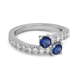 0.10 Cts Blue Sapphire 925 Sterling Silver Split Shank Unique Bridal Ring