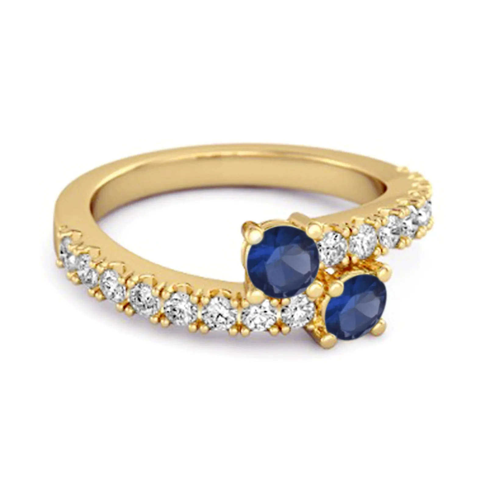 0.10 Cts Blue Sapphire 925 Sterling Silver Split Shank Unique Bridal Ring