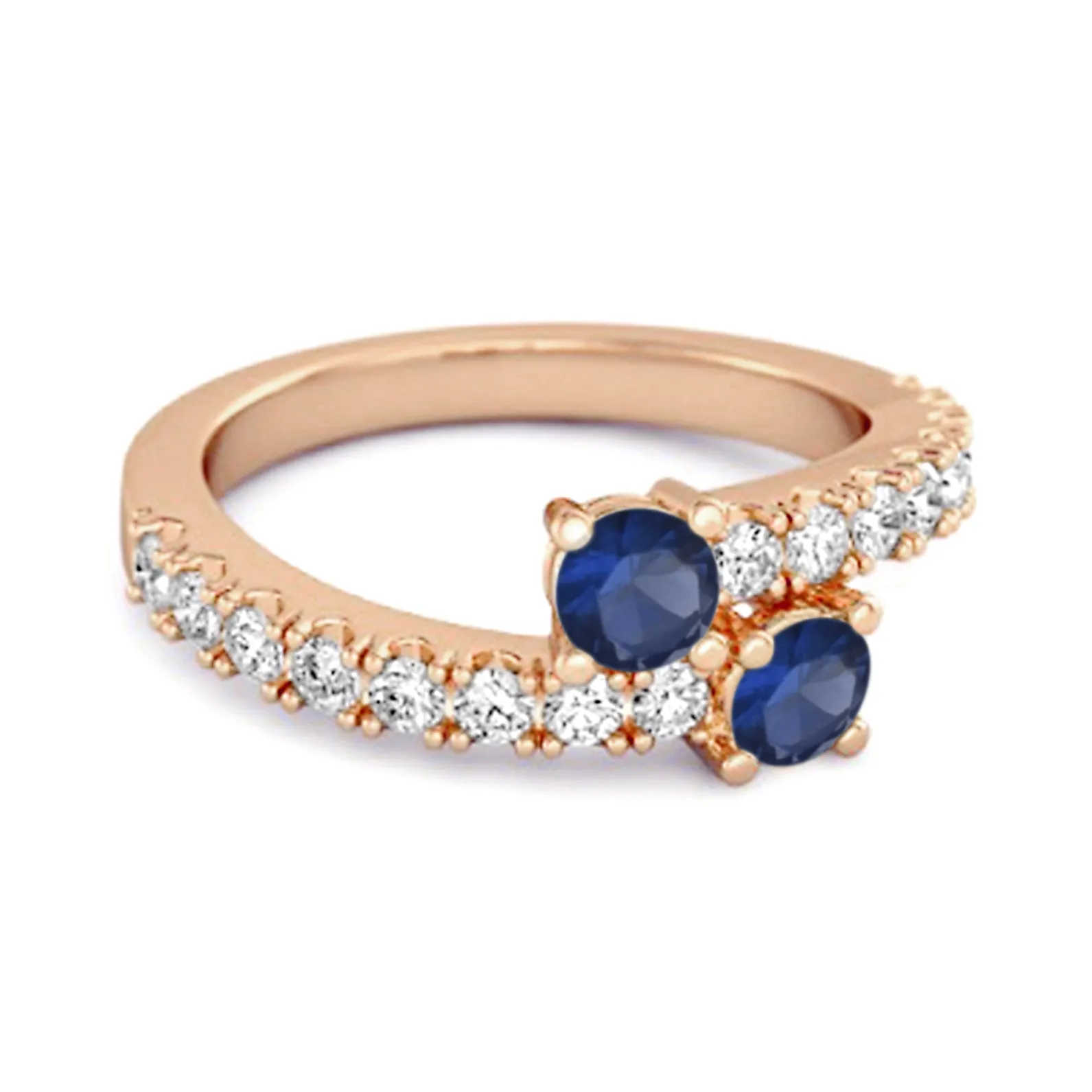 0.10 Cts Blue Sapphire 925 Sterling Silver Split Shank Unique Bridal Ring