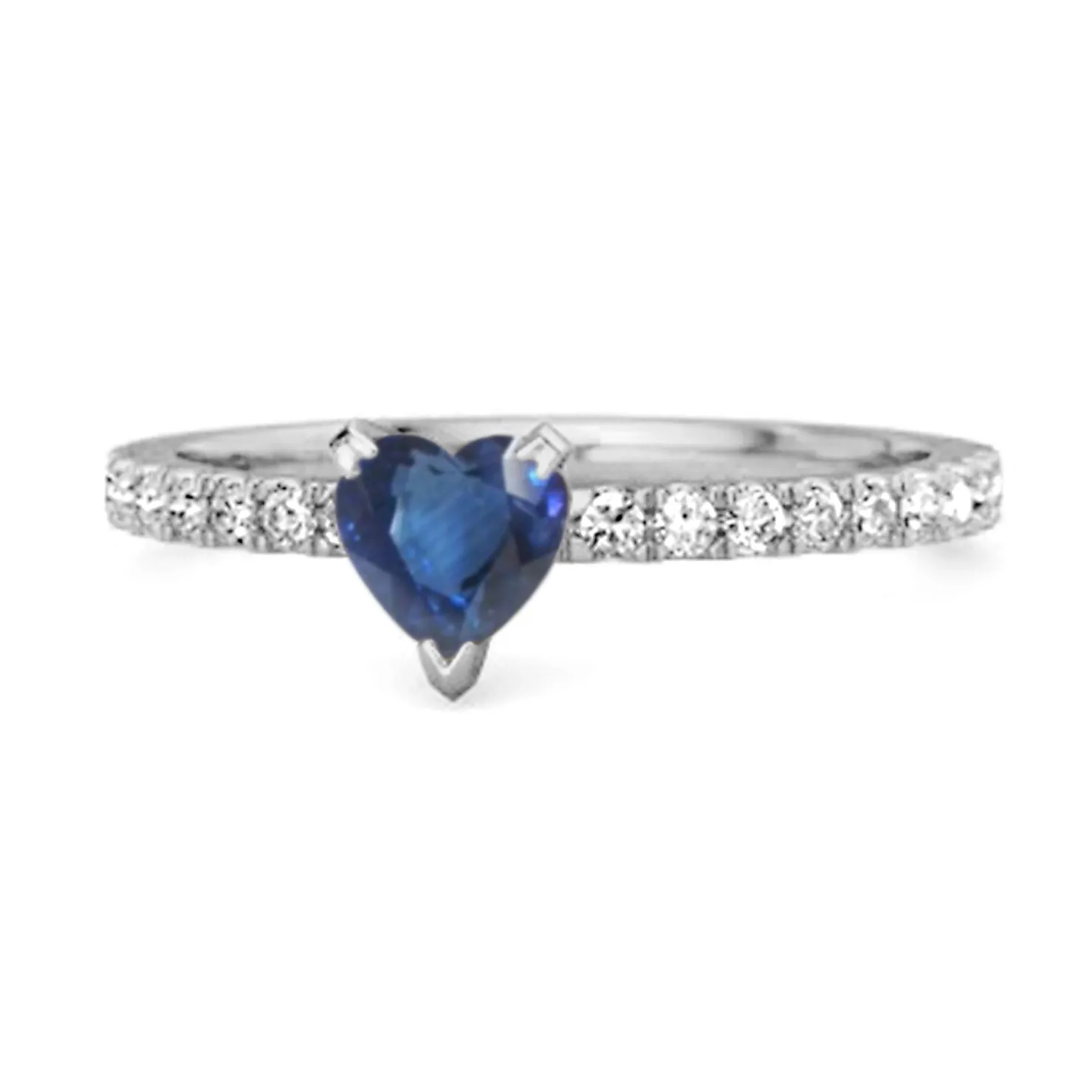 0.50 Cts Blue Sapphire 925 Sterling Silver Heart Ring Unique Lovers Ring