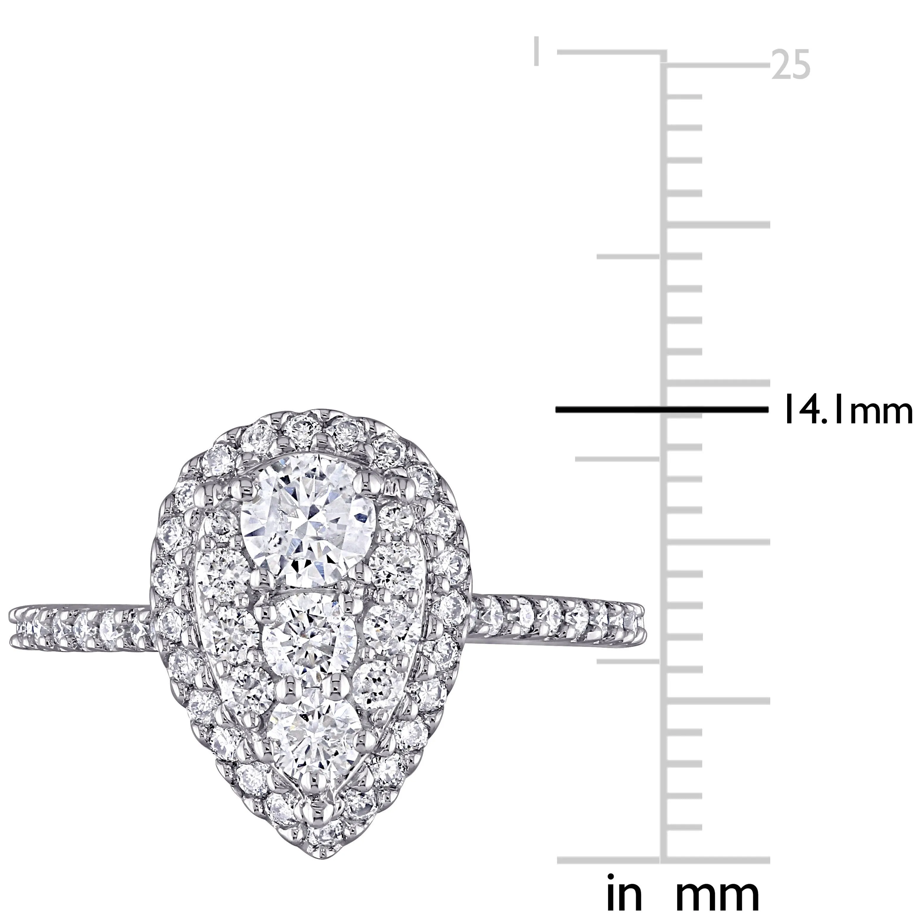 1 CT Diamond Teardrop Engagement ring 10k