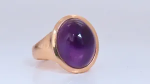 10ct Natural Amethyst Solitaire Ring 14kt Gold *