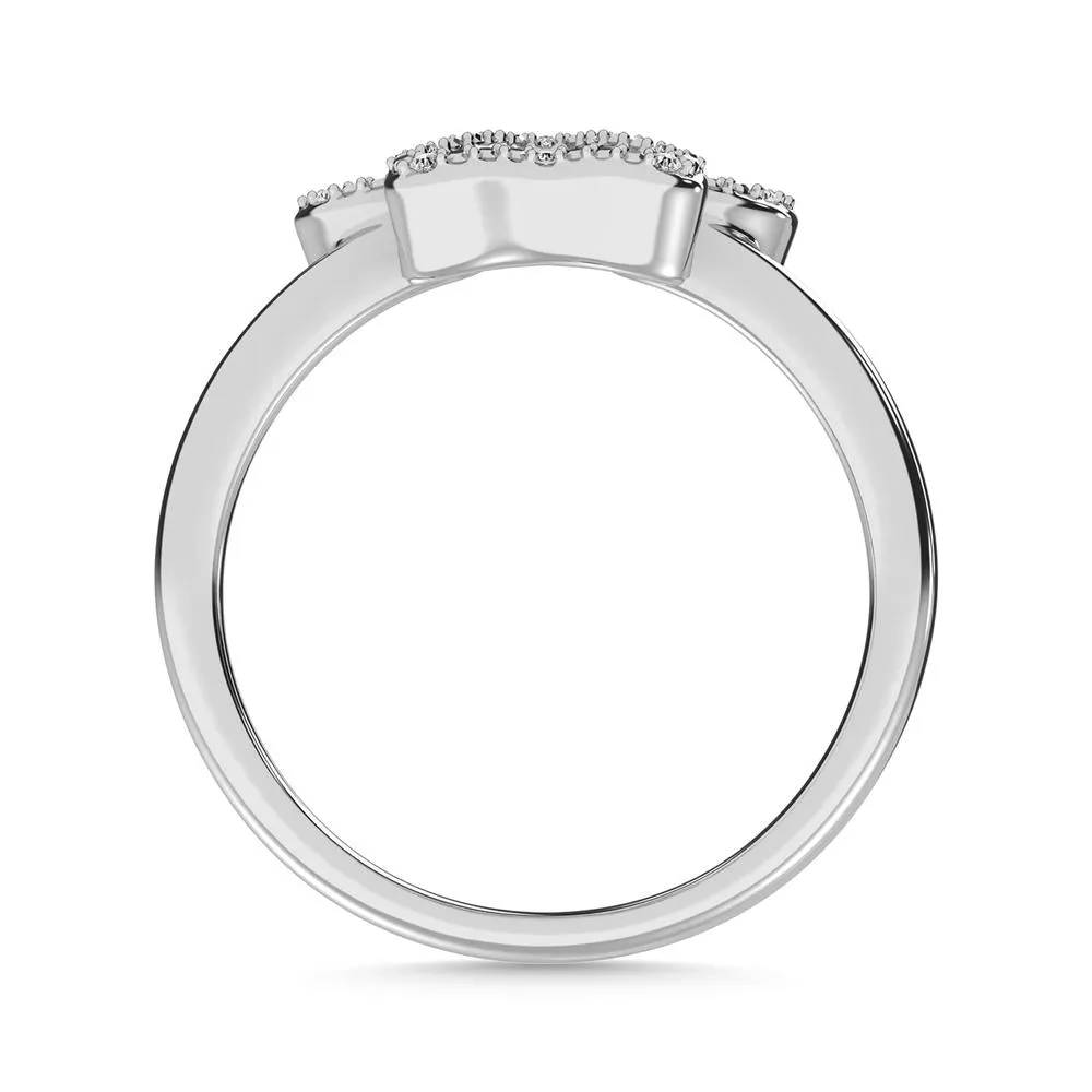 10K White Gold 1/20 CTW Genuine Diamond Paw Ring