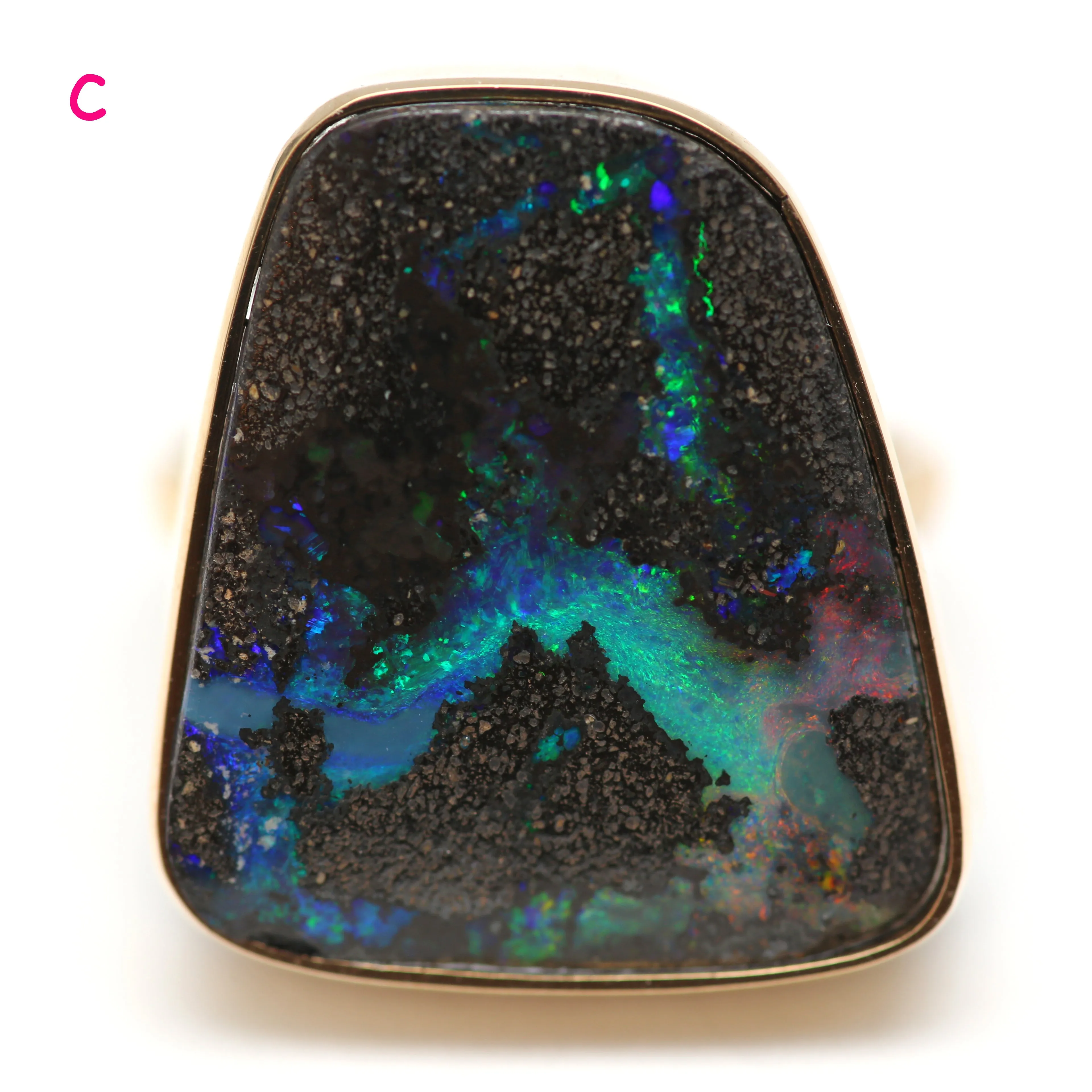 14k Chunky Space Boulder Opal Rings