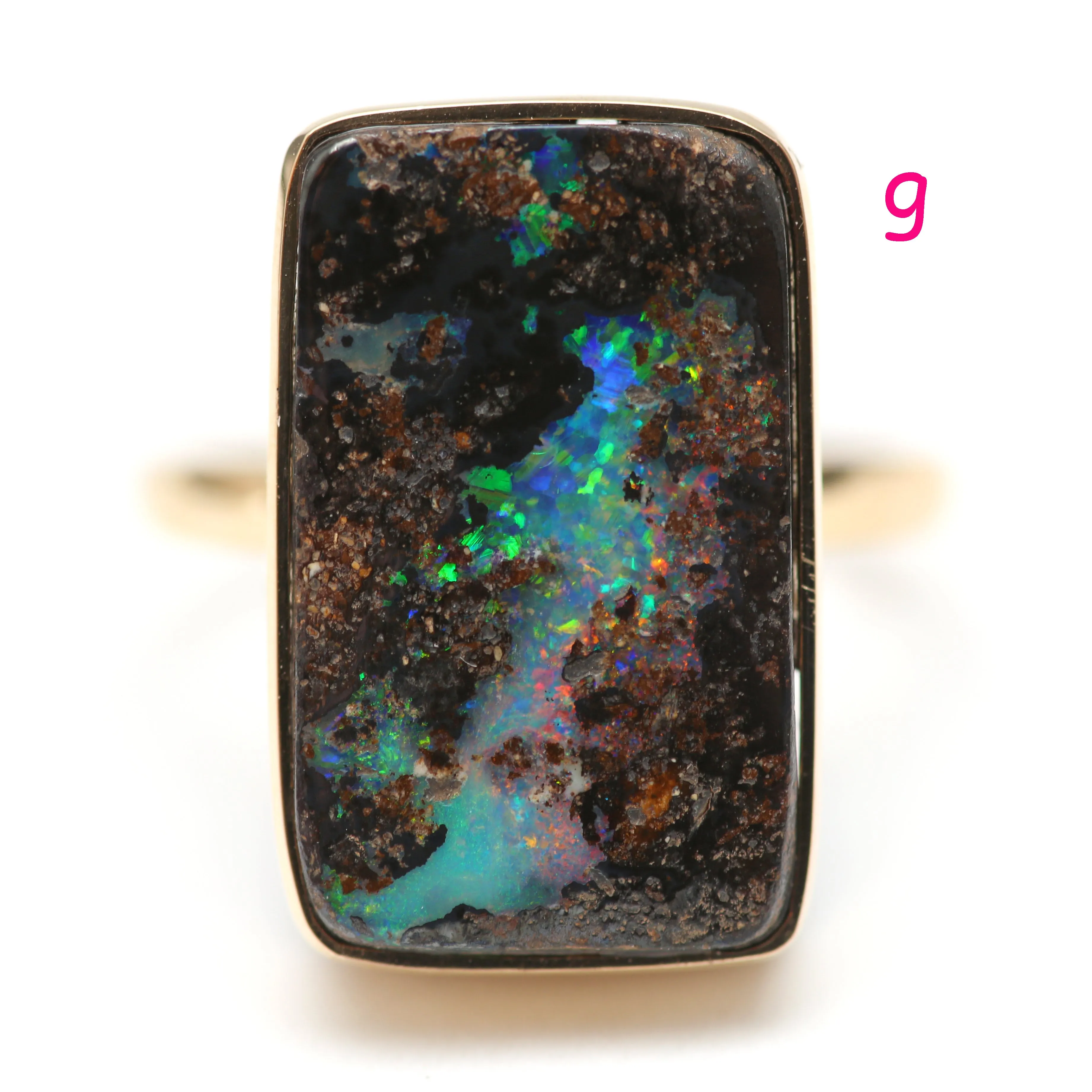 14k Chunky Space Boulder Opal Rings