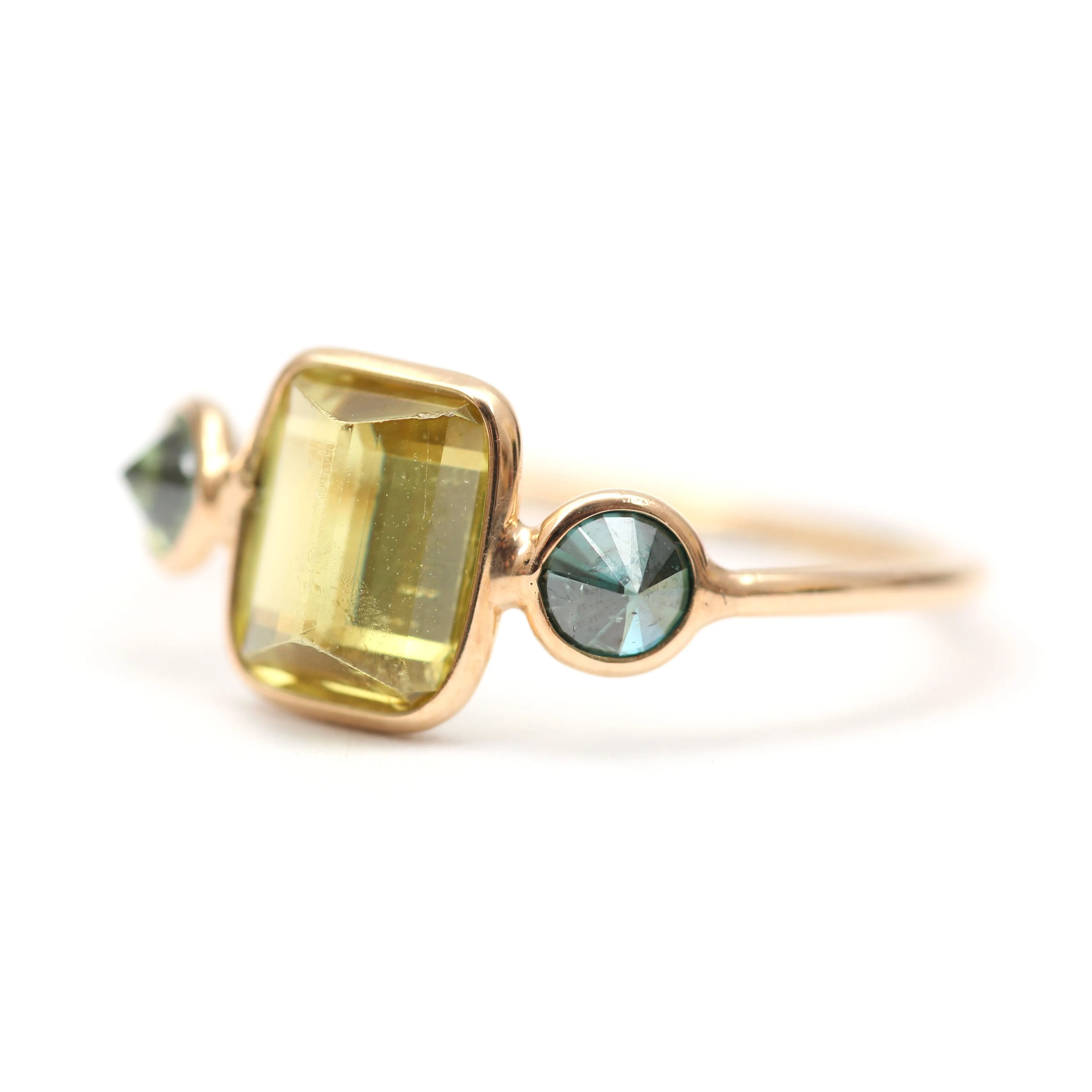 14k Circle Square Rings