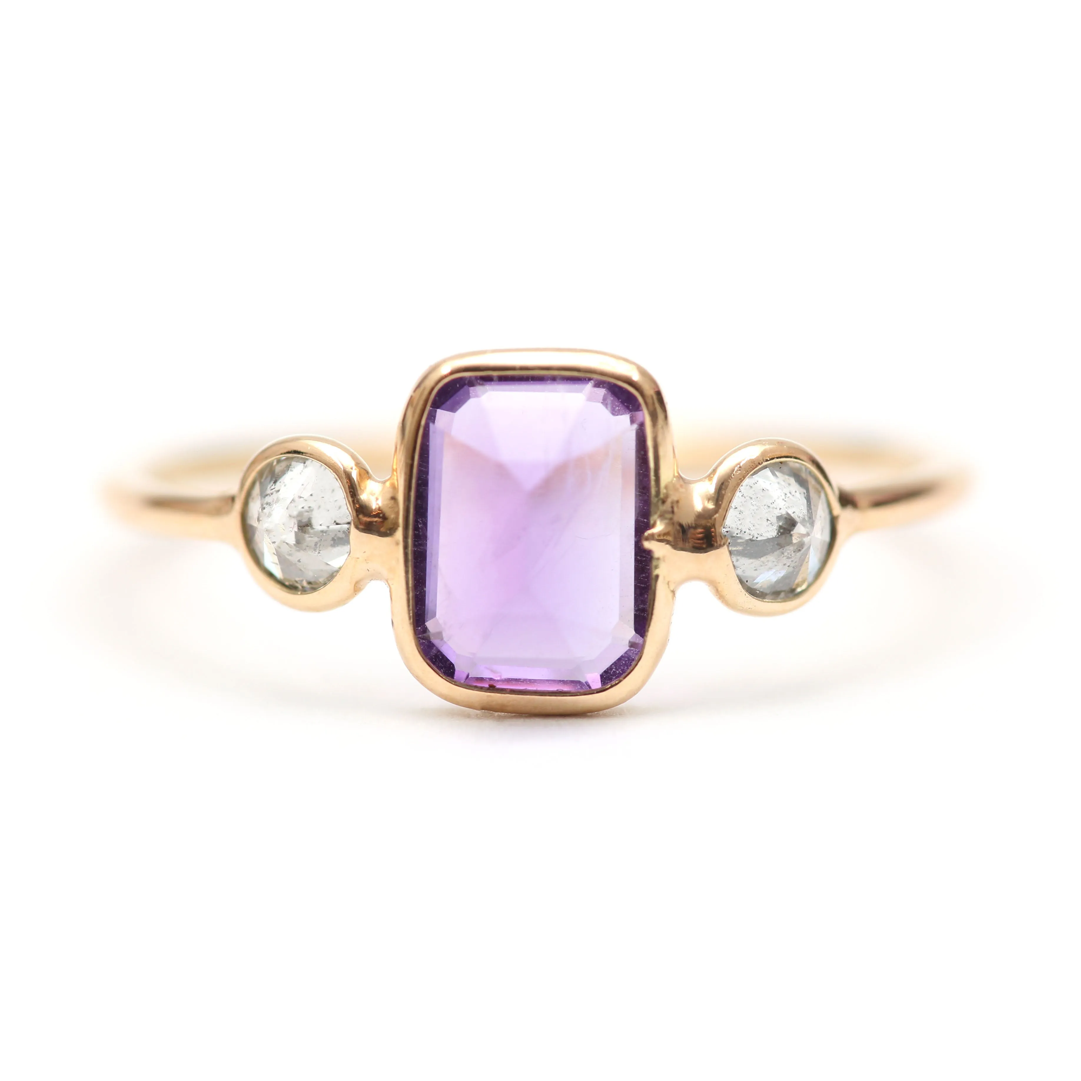 14k Circle Square Rings