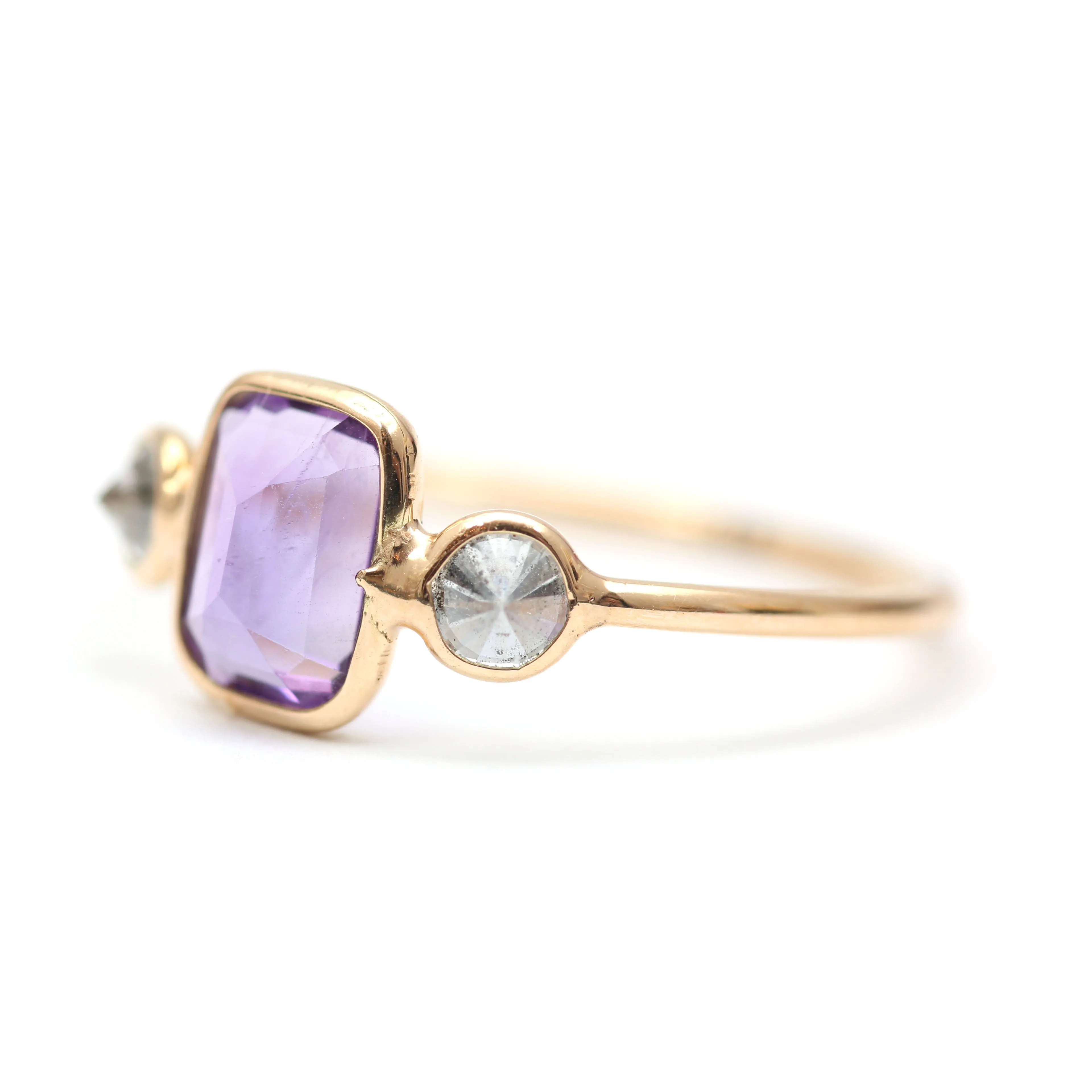 14k Circle Square Rings