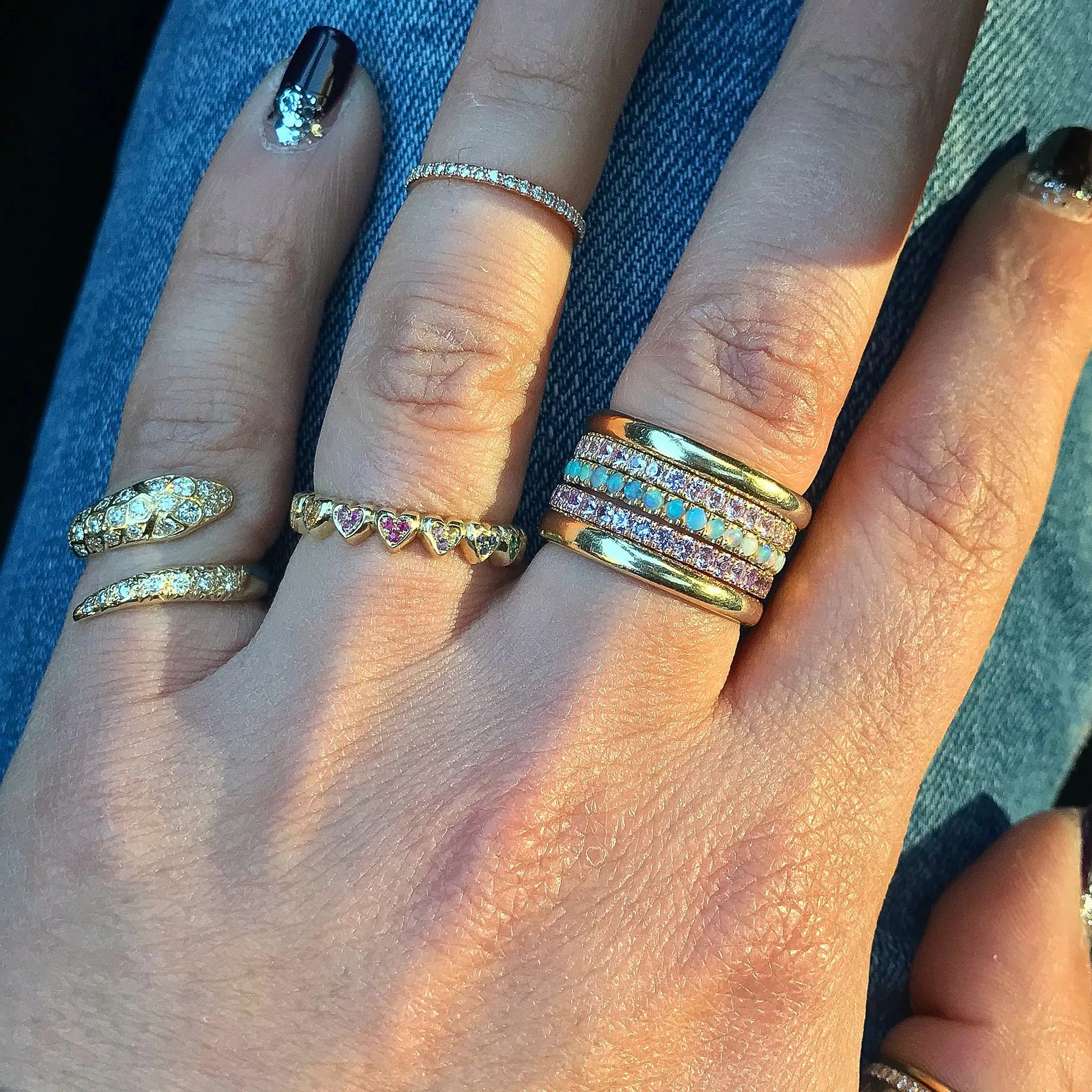 14K Gold Micro Pavé Diamond Eternity Band