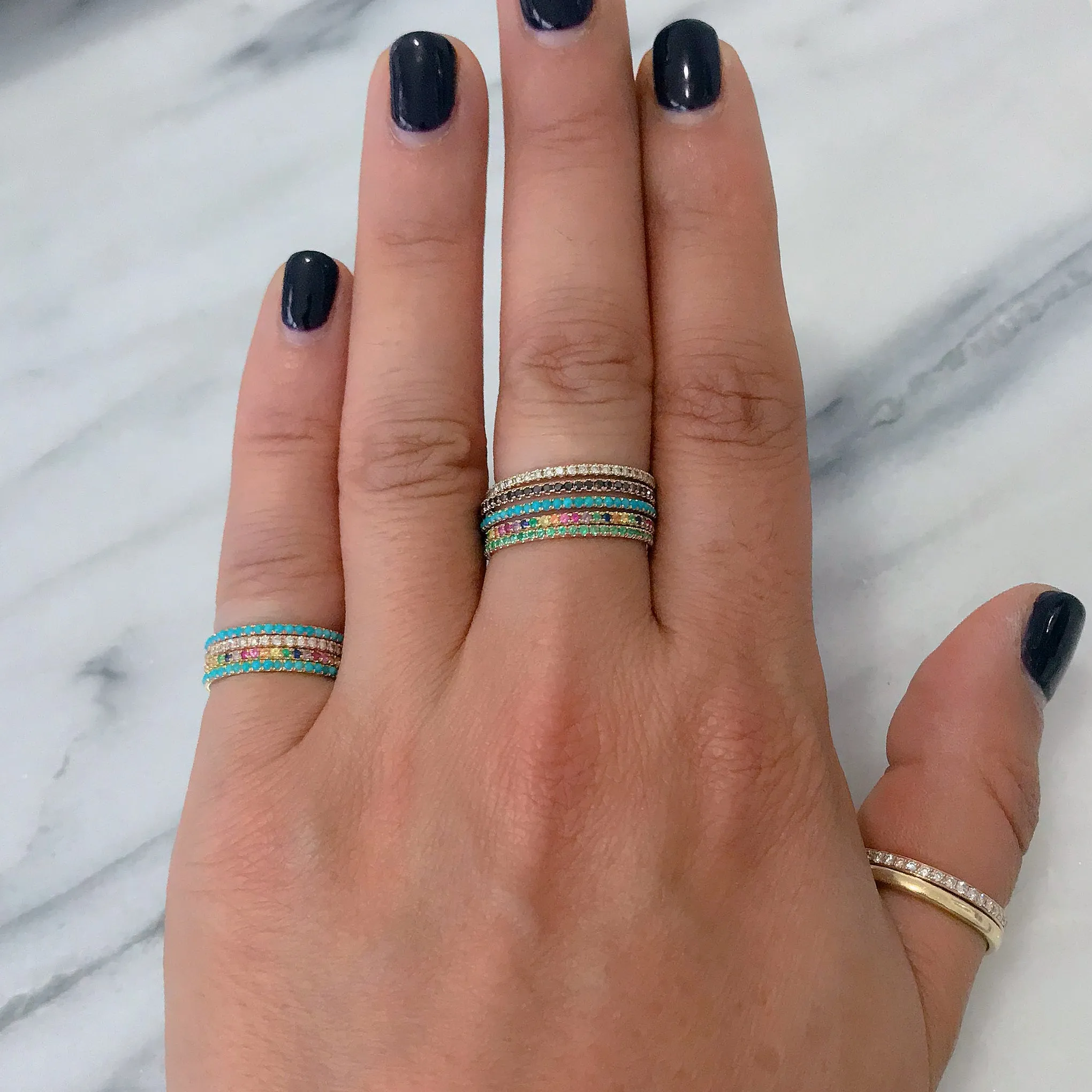 14K Gold Micro Pavé Diamond Eternity Band