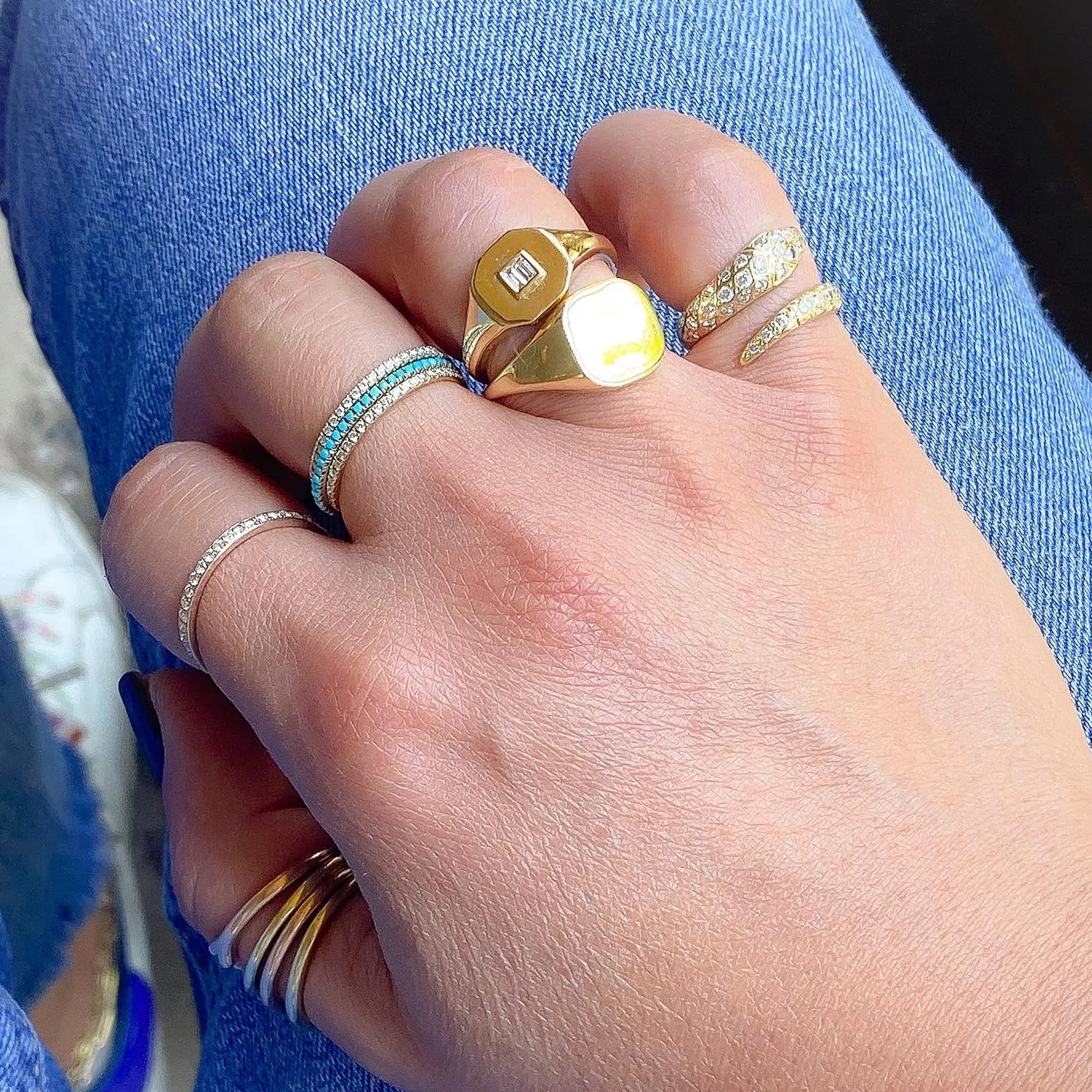 14K Gold Micro Pavé Diamond Eternity Band