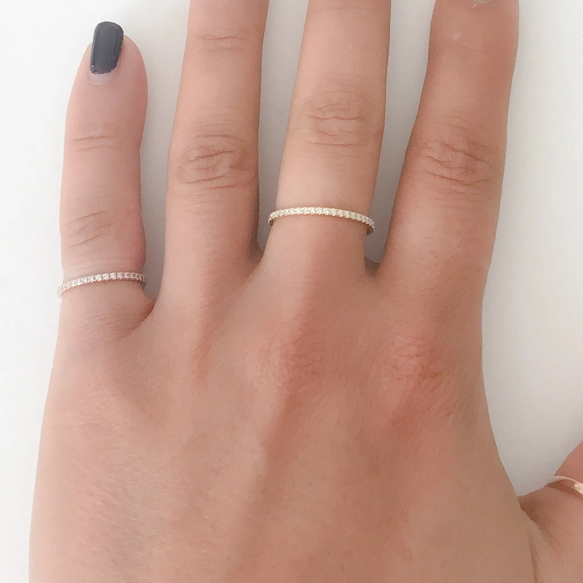 14K Gold Micro Pavé Diamond Eternity Band