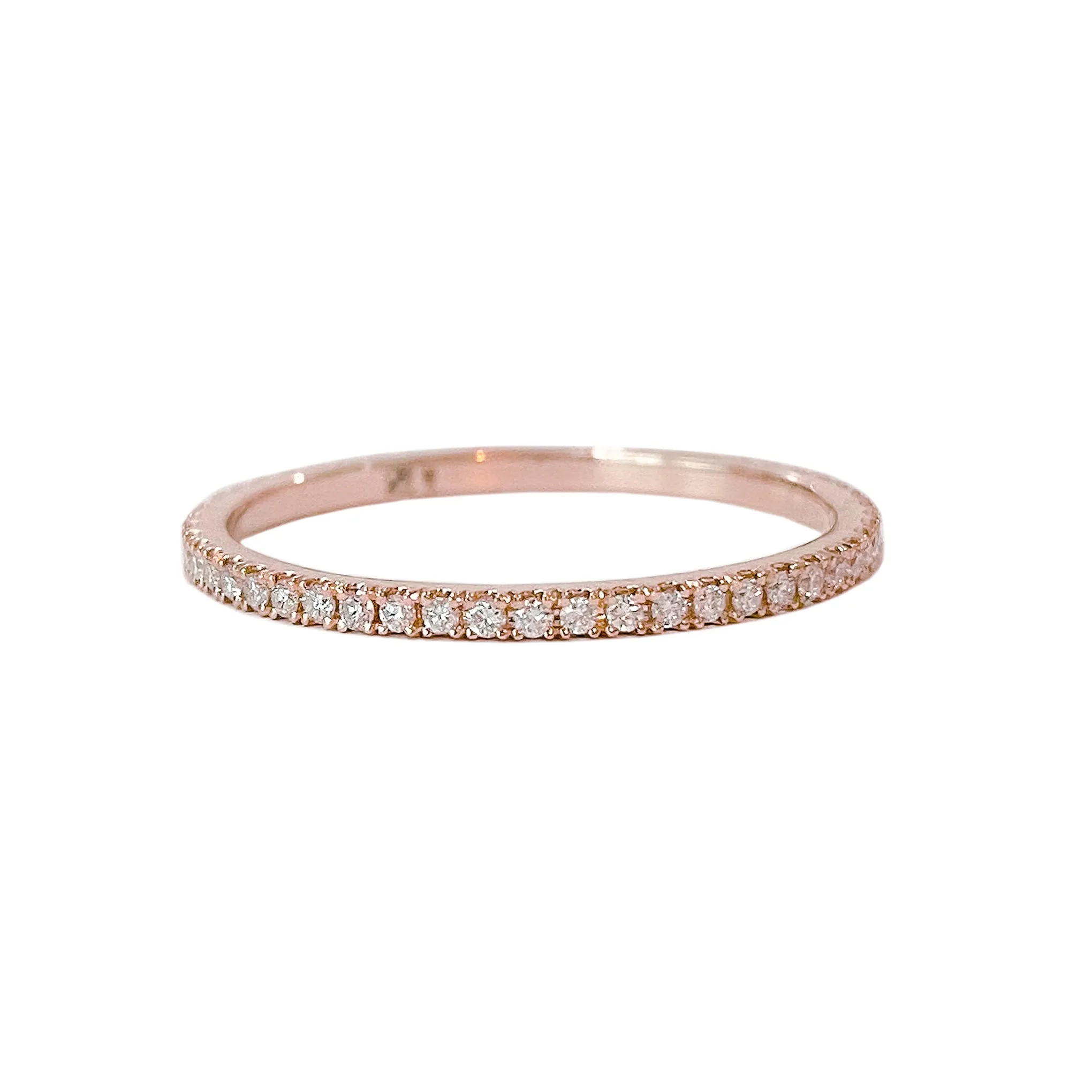 14K Gold Micro Pavé Diamond Eternity Band