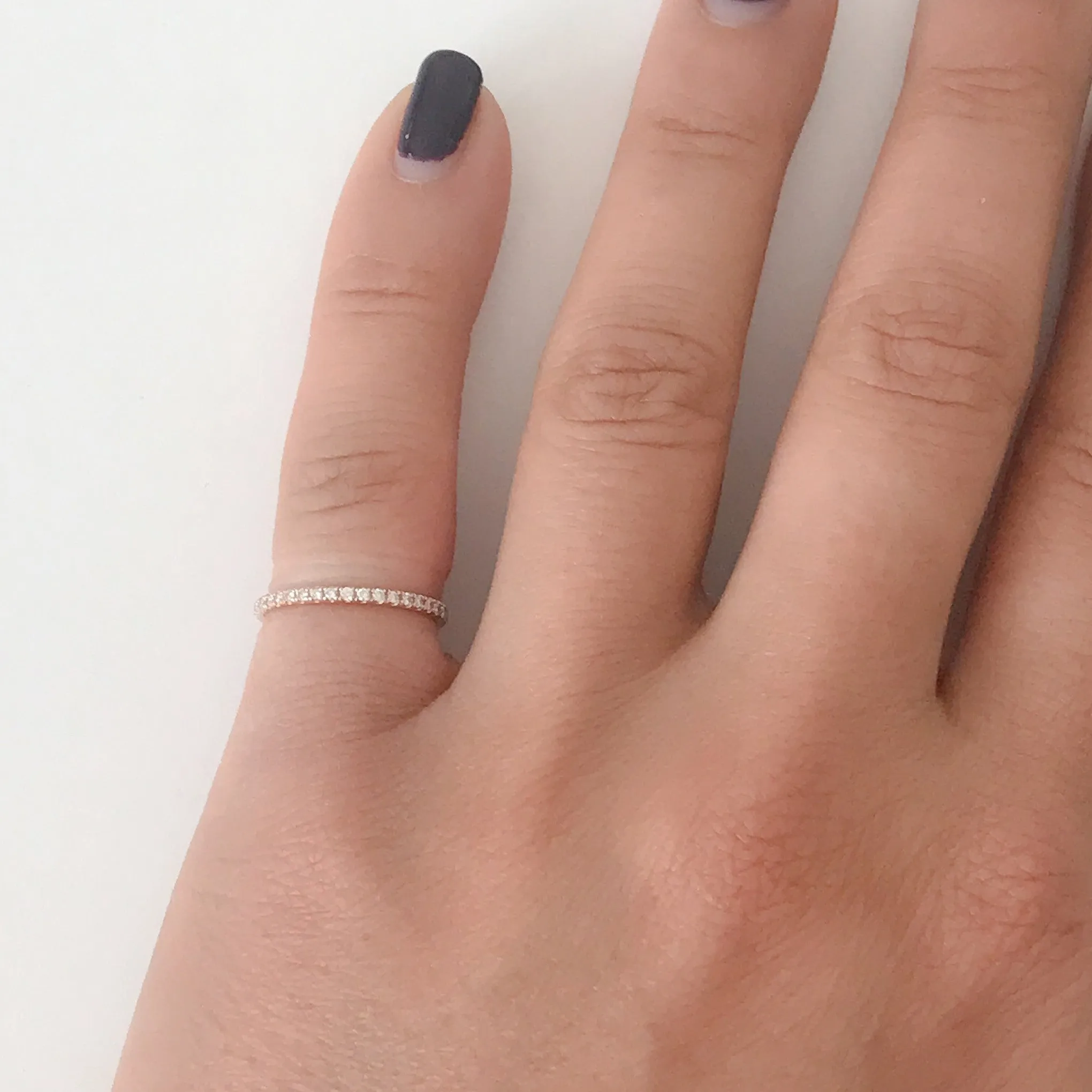 14K Gold Micro Pavé Diamond Eternity Band