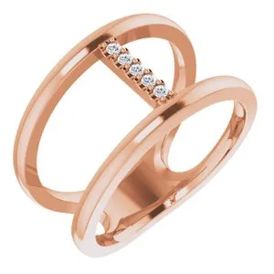 14K Rose .04 CTW Diamond Negative Space Ring