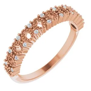 14K Rose .07 CTW Natural Diamond Negative Space Anniversary Band