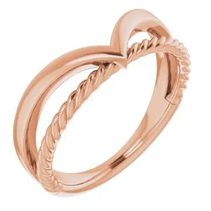 14K Rose Negative Space Rope Ring