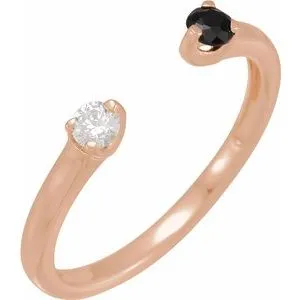 14K Rose Onyx & 1/10 CT Diamond Negative Space Ring