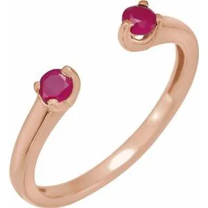 14K Rose Ruby Negative Space Ring