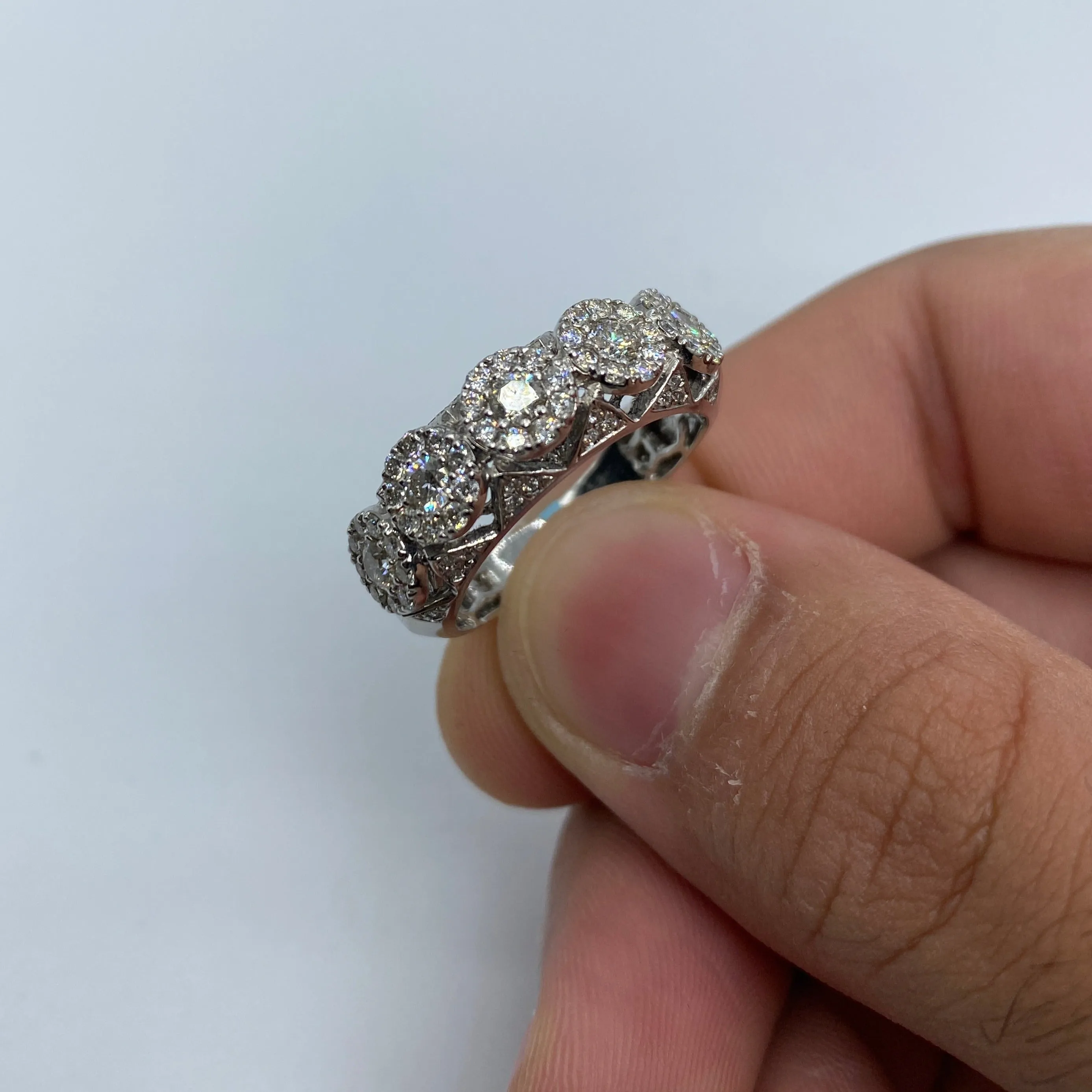 14K Space Flower Diamond Ring 1.8ct