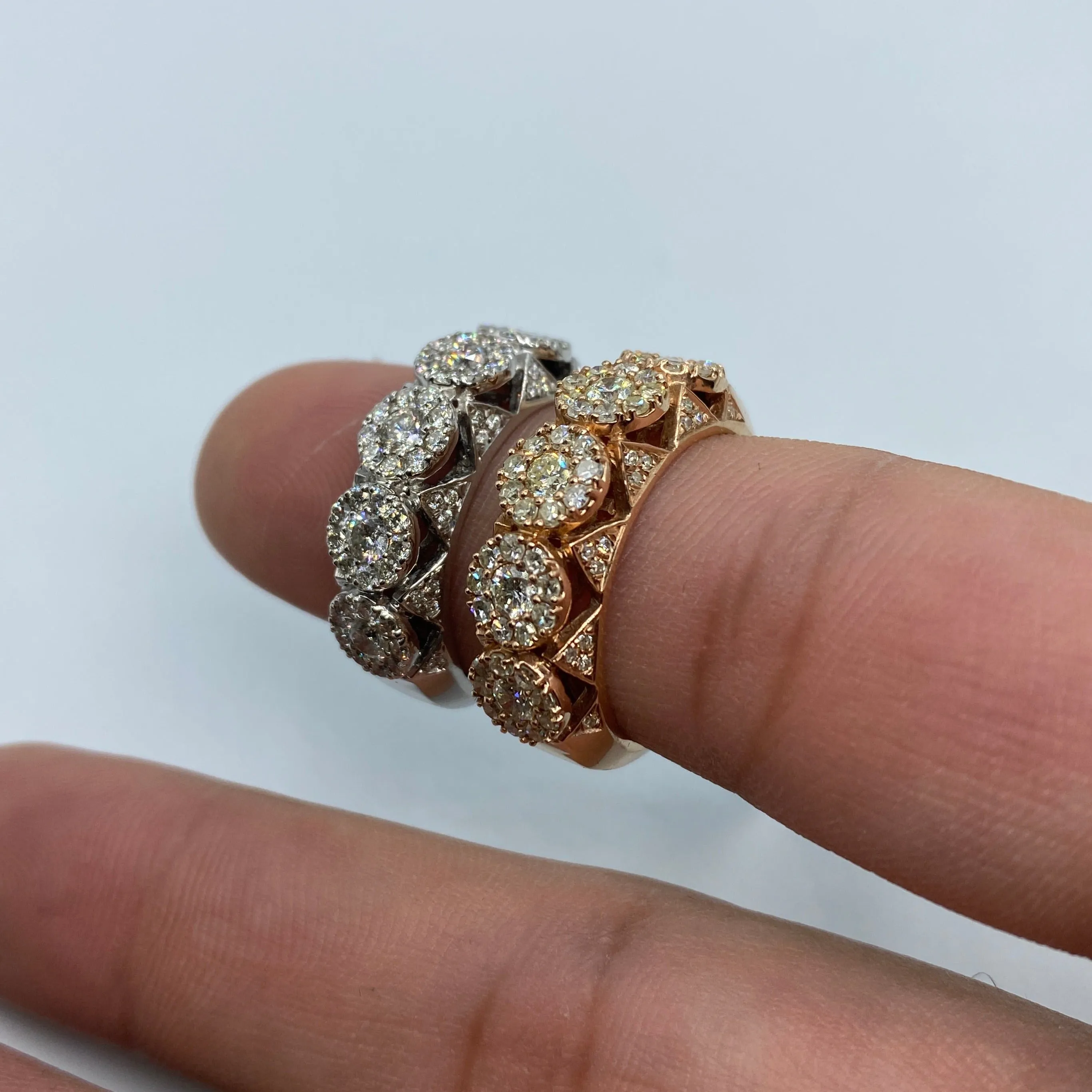 14K Space Flower Diamond Ring 1.8ct