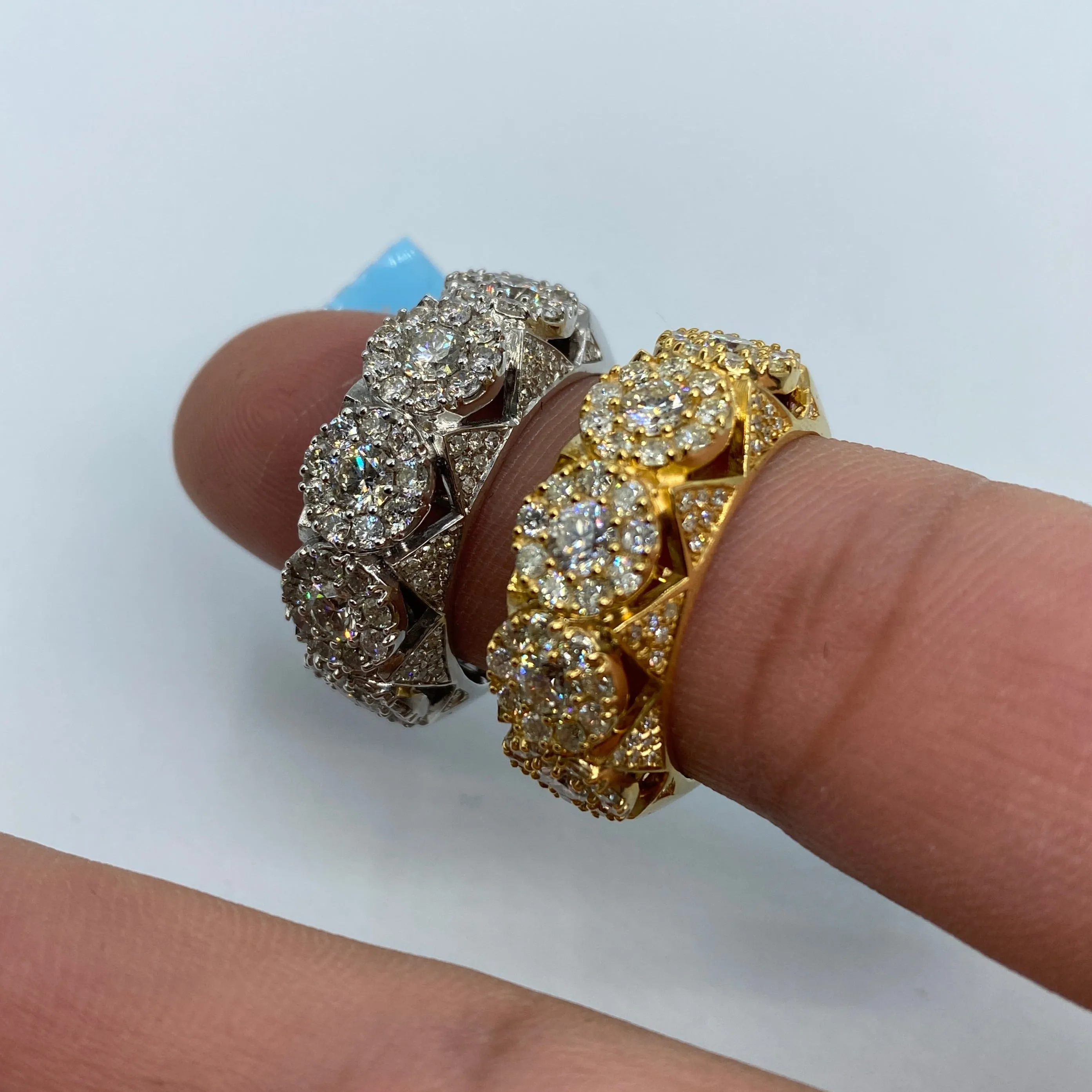 14K Space Flower Diamond Ring 3.5ct