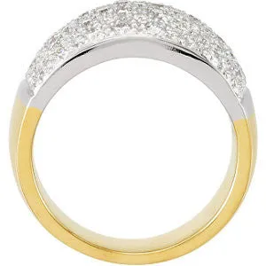 14K White & Yellow Gold 1 CTW Diamond Micro Pavé Ring Size 7