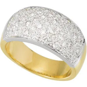 14K White & Yellow Gold 1 CTW Diamond Micro Pavé Ring Size 7