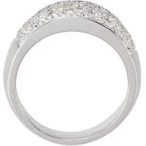 14k White Gold 1 CTW Diamond Micro Pavé Ring Size 8