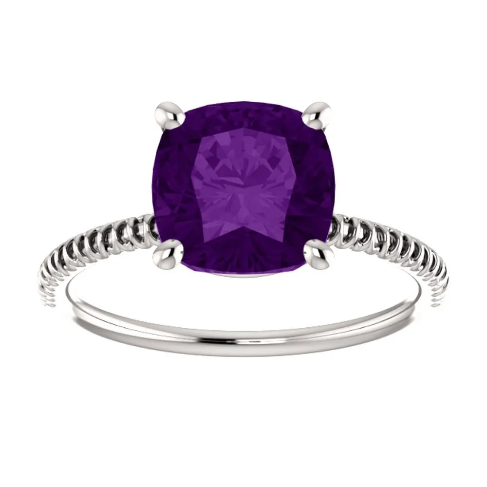 14k White Gold Amethyst Ring, Size 7