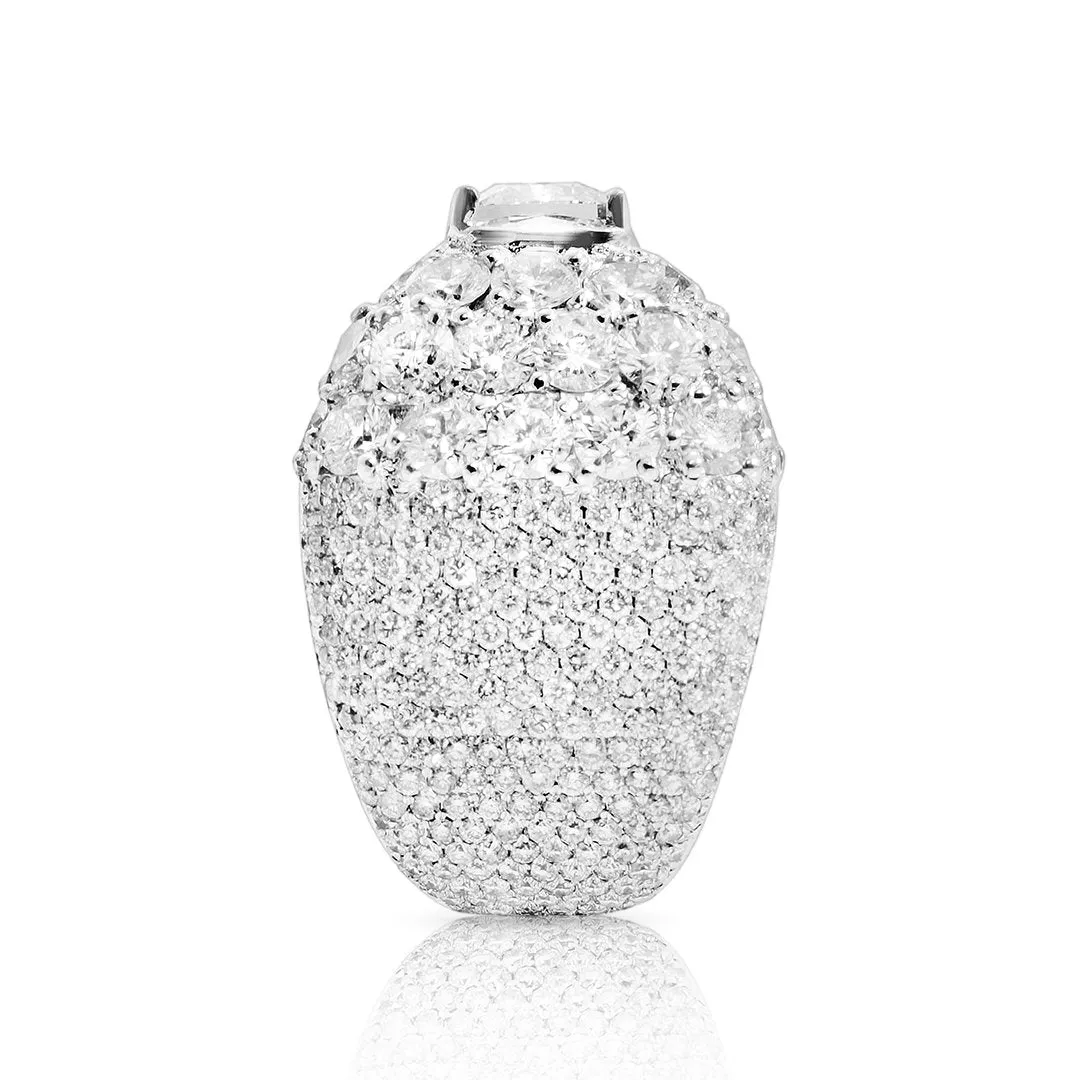 14k White Gold Diamond Ring 13.97 Ctw