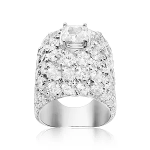 14k White Gold Diamond Ring 13.97 Ctw