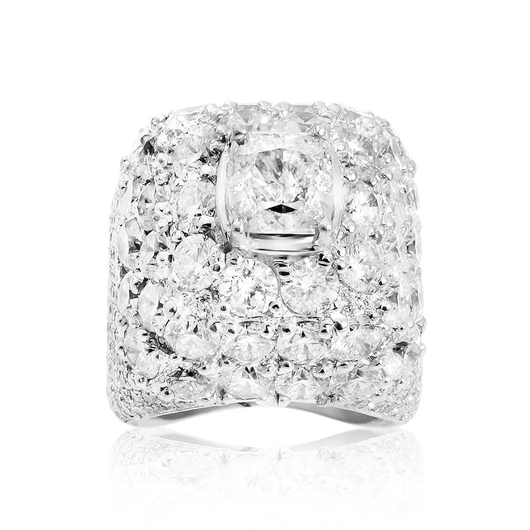 14k White Gold Diamond Ring 13.97 Ctw