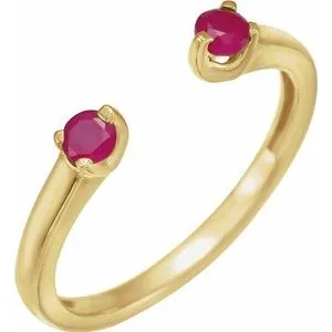 14K Yellow Ruby Negative Space Ring