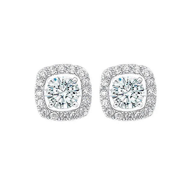 14KT White Gold & Diamond Classic Book Jackets Fashion Earrings  - 1/5 ctw
