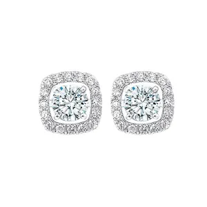 14KT White Gold & Diamond Classic Book Jackets Fashion Earrings  - 1/5 ctw