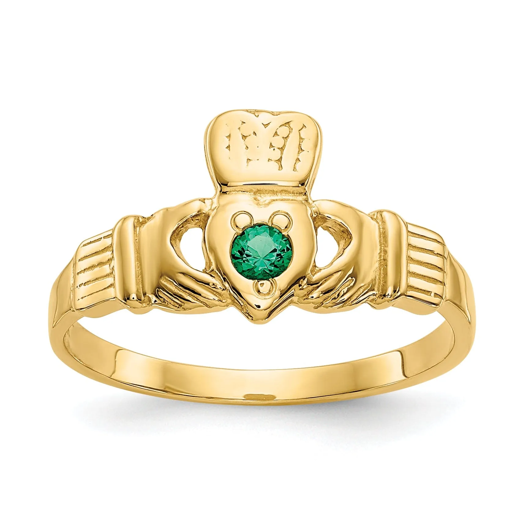 14kt yellow gold Green C.Z ladies ring