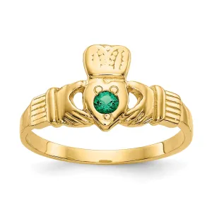 14kt yellow gold Green C.Z ladies ring