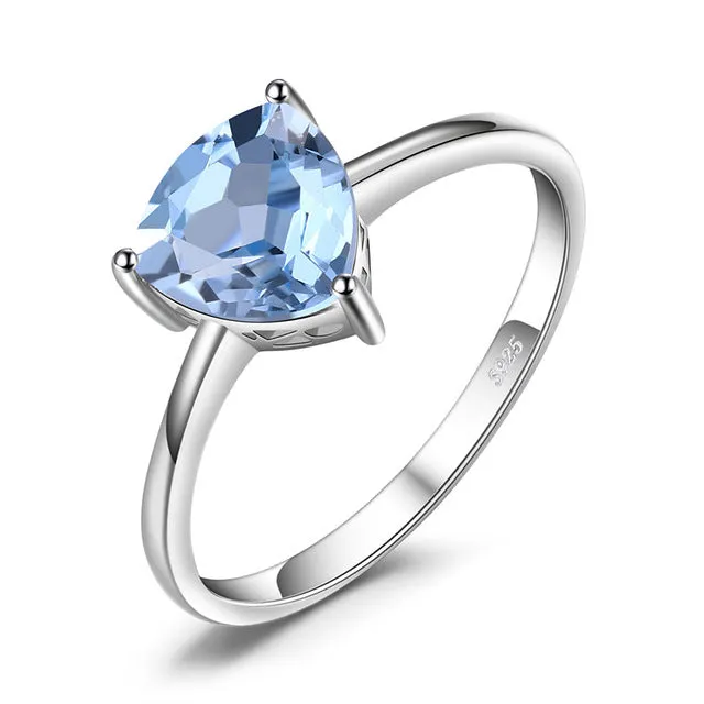 1.5Ct Amethyst Engagement Ring SILVER Women Wedding Jewelry