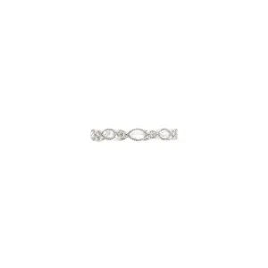 18 karat white gold Amara band with rose cut marquise and round diamonds