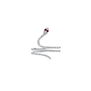 18 Karat White Gold Diamond snake ring