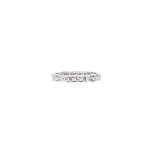 18 Karat White Gold Square Diamond Band
