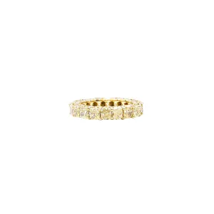 18 Karat Yellow Gold Eternity Band with Yellow Diamonds