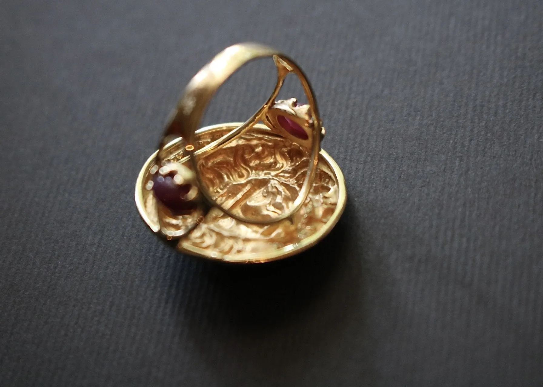 18k Gold & Ruby Medusa Ring