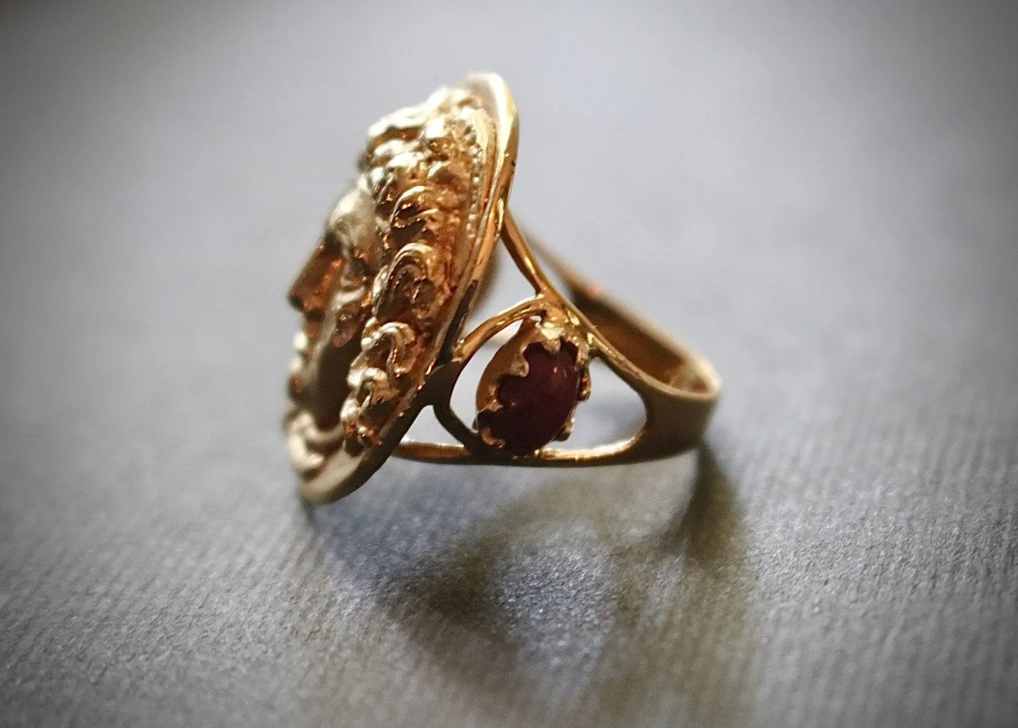 18k Gold & Ruby Medusa Ring